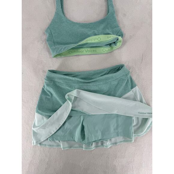 Outdoor Voices 2 Piece Active Sports Bra Skirt Skort Activewear Set Work out M - Picture 2 of 7